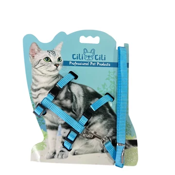 Kék macskahám pórázzal