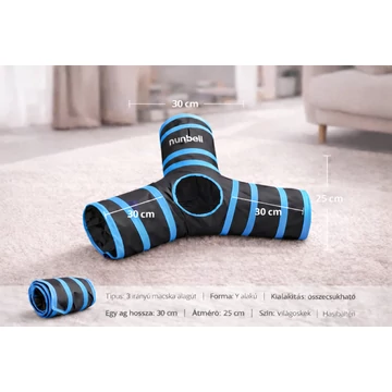 3 irányú Y alakú macska alagút kék