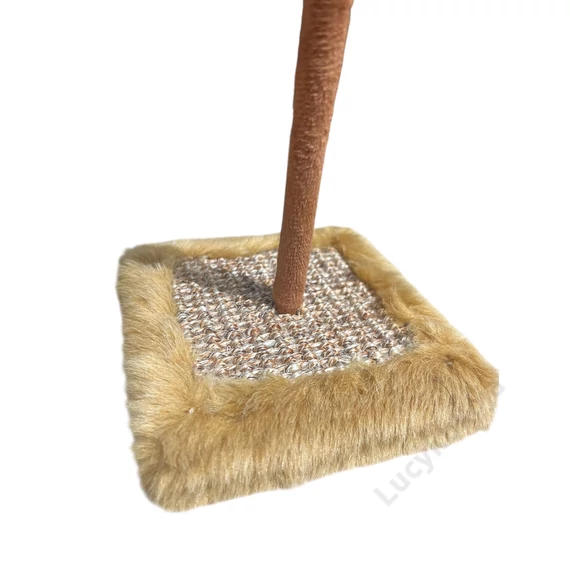 Zenélő egér macskajáték kaparófelülettel - barna