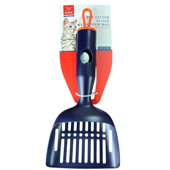 prémium macska alomlapát beépített zacskótartóval sötétkék